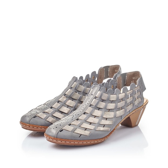 Rieker Shoes - Rieker Antistress 46778 Sina Woven Leather Slingback Shootie/Shoe |Color: Grey🩶